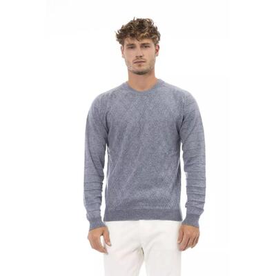 Italian Sky Alpha Studio Men'S Light Blue Viscose Sweater - 46 It