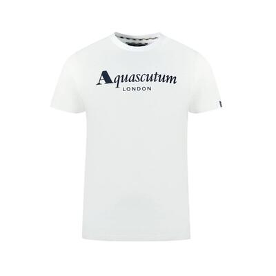 Aquascutum White Cotton Tee Shirt - L Classic Comfort