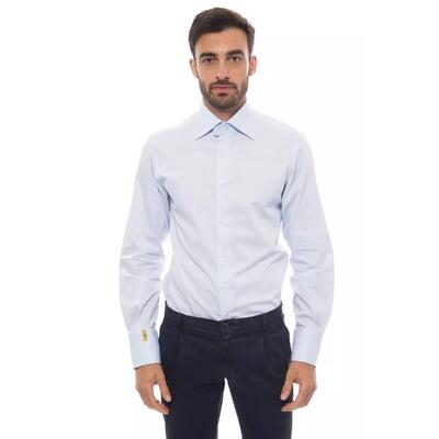 L Light Blue Cotton Shirt Billionaire Italian Couture