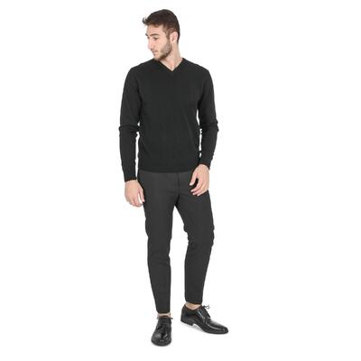 Midnight Elegance Men'S Cashmere V-Neck - M