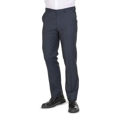 Dark Blue Comfort Hugo Boss Men'S Dark Blue Virgin Wool Trousers (106 Cm)