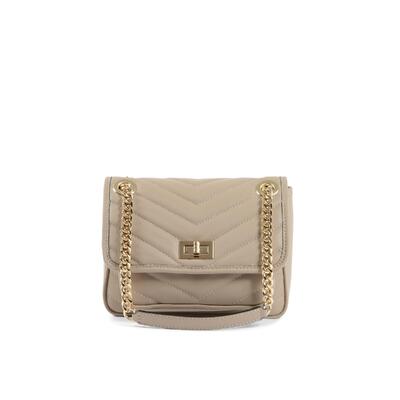 Versace Vintage V Italia By Versace 1969'S Beige Leather Handbag