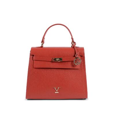 Fiery Fashion V Italia By Versace 1969'S Red Leather Handbag