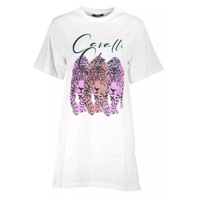 Elegance In Xl Cavalli Class Women'S White Cotton Dress