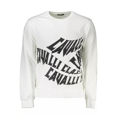 Crisp White Cotton Sweater - L (Cavalli Class)