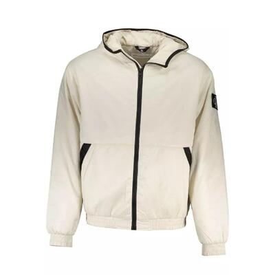 Sandstone Elegance Calvin Klein Men'S Beige Polyester Jacket In L