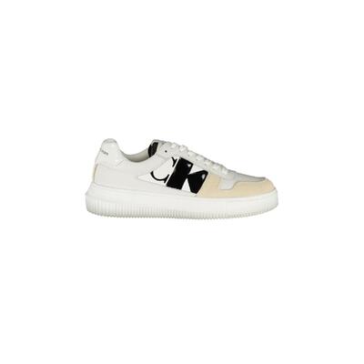 Stylish Calvin Klein White Poly Sneaker - Size 38 Eu