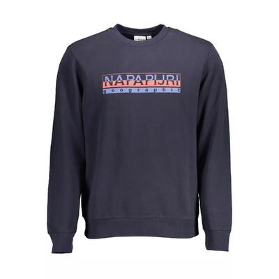 Napapijri 2Xl Blue Cotton Sweater Men'S Comfort