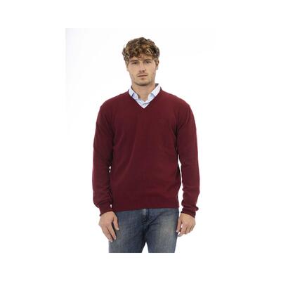 Sergio Tacchini L Burgundy Wool Sweater Men'S Classic