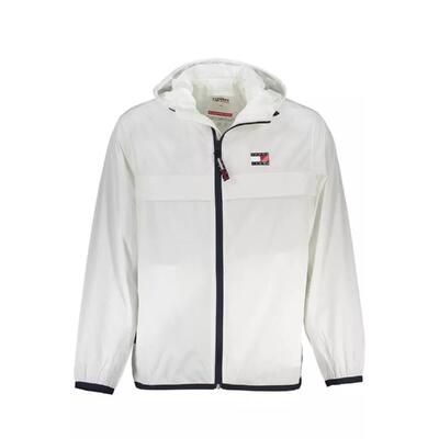 Sleek White Polyamide Jacket For Men By Tommy Hilfiger - Size M