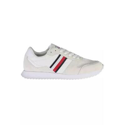 White Polyester Sneaker - Tommy Hilfiger, 44 Eu