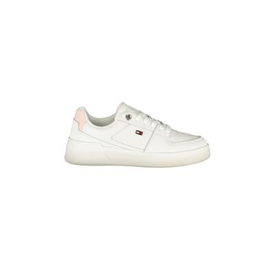 Tommy Hilfiger White Polyester Sneakers - Women'S 38 Eu