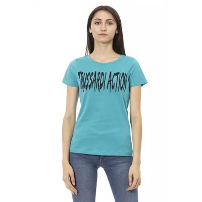 S Petite Sky Blue Cotton Serenity Trussardi Action Tee Shirt