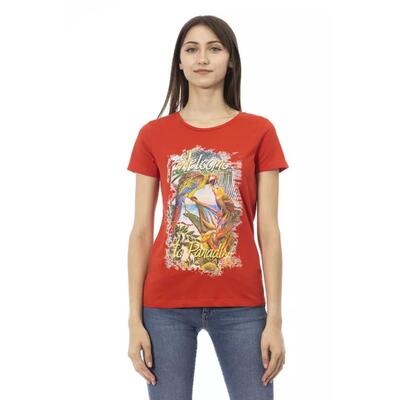 Red Cotton Tee Shirt Trussardi Action Women'S