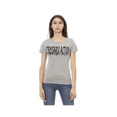 Gray Grace Trussardi'S Cotton-Blend Tee With Chic Print - Size M