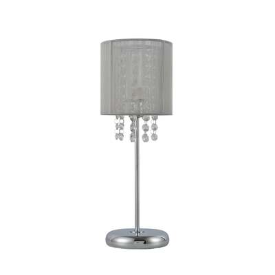 Emilia Table Lamp With Acrylic Drops - Grey Shade