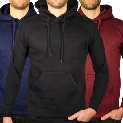 3X Adult Mens 100% Cotton Fleece Hoodie - L