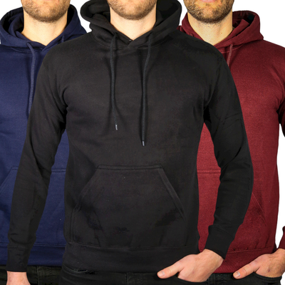 3X Adult Mens 100% Cotton Fleece Hoodie - M