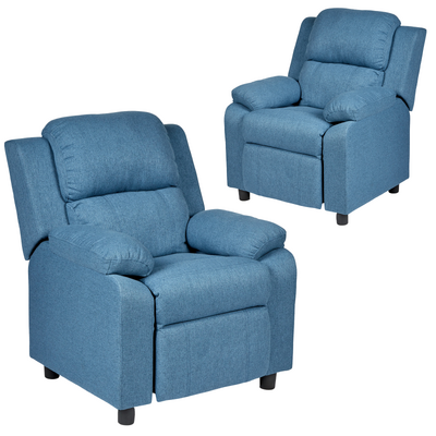 Set Of 2 Erika Navy Blue Adult Recliner Sofa Chair