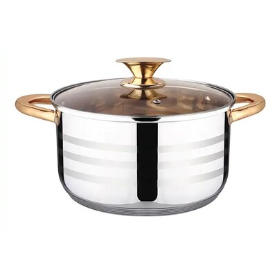 5.8 Litre Casserole Pot Stainless Steel Induction Cooking Stock Stew