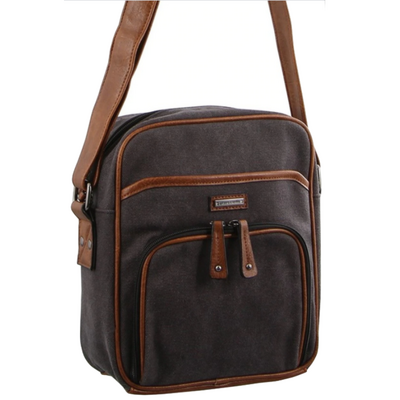 Canvas Cross Body Messenger Bag Mens Ladies Satchel Day Pack - Black