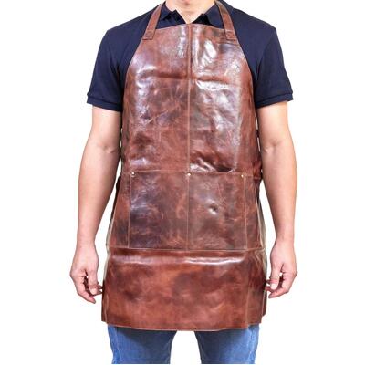 Leather Apron Butcher Woodwork Hairdressing Barber Chef - Cognac