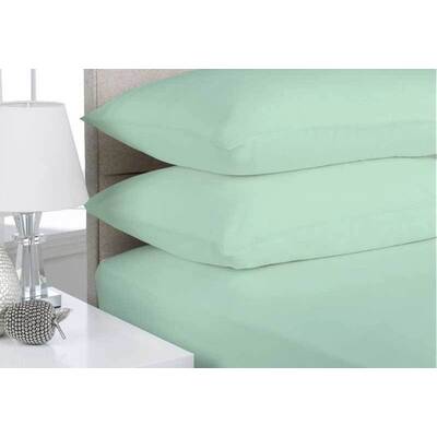 Mega Queen Size Mint Color Egyptian Cotton Flannelette Sheet Set (3PCS)