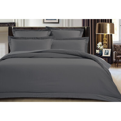 Super King Size 500TC Cotton Sateen Quilt Cover Set (Charcoal Color)