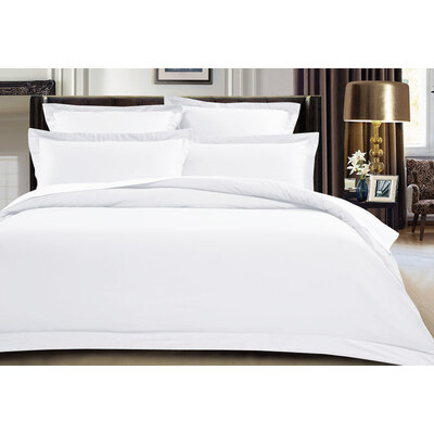 Queen Size 500TC Cotton Sateen Quilt Cover Set (White Color)