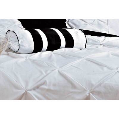 King Size White Diamond Pintuck Quilt Cover Set(3PCS)