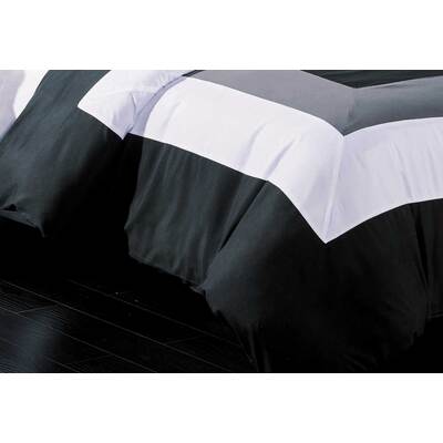 Queen Size Black Grey White Quilt Cover Set(3PCS)