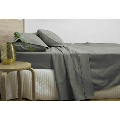 Super King Size 3000TC Cotton Rich Sheet Set (Charcoal Color)