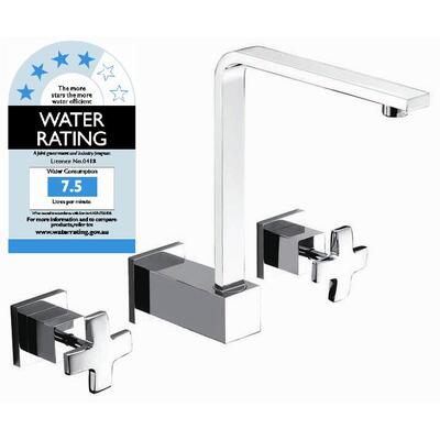 3pc Basin Tap Faucet Set - Bathroom Laundry Sink