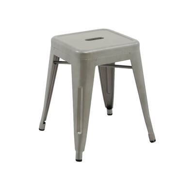 Set of 4x 45cm Tolix Retro Reproduction Cafe Bar Stools - Silver