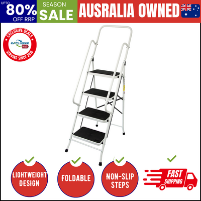 Foldable Non Slip 4 Step Steel Ladder