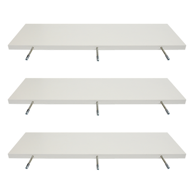 Floating Wall Shelf Wooden Shelves Wall Storage 80cm - White - Pack of 3