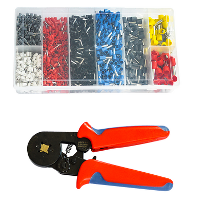 1200Pcs Bootlace Ferrule Crimper kit 0.25-10mm2 Cord End Ratchet Crimping Tool