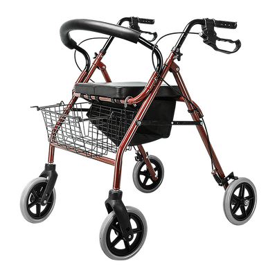 Rollator Walker Walking Frame With Wheels Red