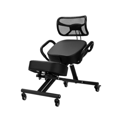 Adjustable Ergonomic Kneeling Chair With Backrest & Casters