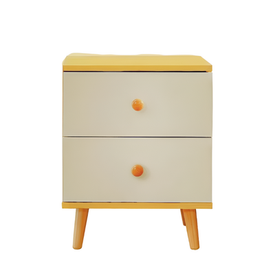 Wooden Bedside Cabinet with Two Drawers and Sturdy Legs