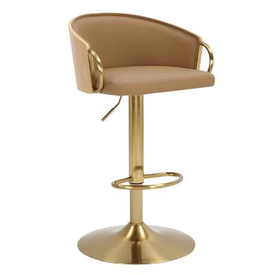 Jensen Gold Gas Lift Bar Stool Adjustable Height 