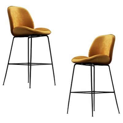 Gold Velvet Barstool Set of 2