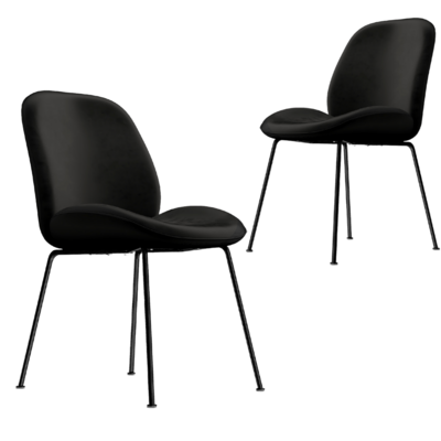 Black Velvet Dining Chair Set of 2