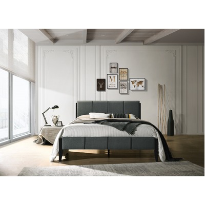 Fabric Upholstered Bed Frame in Charcoal - Double
