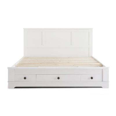 Bedframe with Storage Drawers Double-White