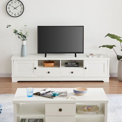 Coastal Style 180cm Entertainment Unit-White