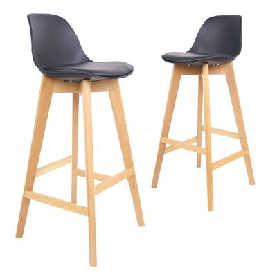 Contemporary Design Barstool Set of 2-Black