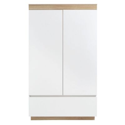 Aiden Industrial Contemporary White Oak Wardrobe