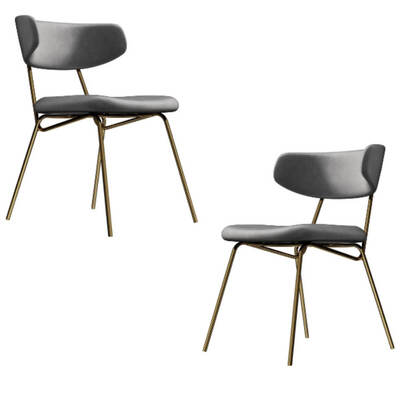 Modern Dining Chair with Gold Legs Set of 2