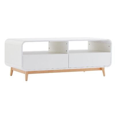 Coffee Table with Push to Open Drawers-White